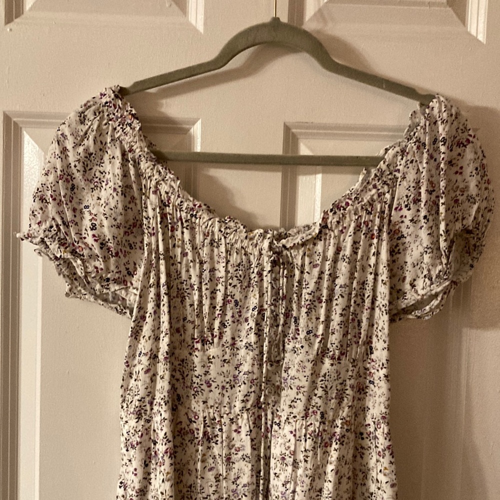 J.Crew Puff-Sleeve Peasant Mini Dress in Soft Rayon size 12